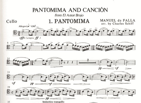 DeFalla, Manuel: Pantomima & Cancion from El Amor Brujo (cello & piano)