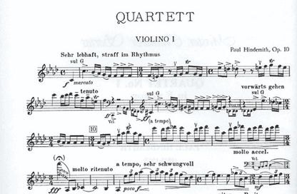 Hindemith, Paul: String Quartet No.1 in f minor, Op. 10 (parts)
