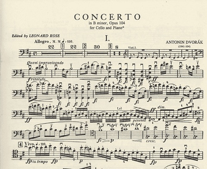 Dvorak, Antonin (Rose): Concerto in B minor, Op.104 (Cello & Piano)