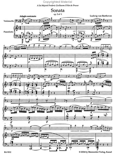 Beethoven (Del Mar): Sonatas for Pianoforte & Violoncello - URTEXT (cello & piano) Barenreiter