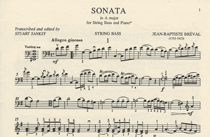 Breval, J.B.: Sonata in A (bass & piano)