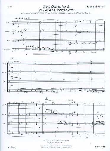 Leshnoff, Jonathan: String Quartet No. 2, The Edelman String Quartet