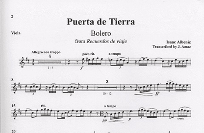 Albeniz, Isaac: Puerta de Tierra Bolero (viola & piano)
