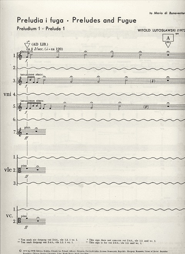 Lutoslawski, Witold: Prelude & Fugue for 13 (7 violins, 2 violas, Cello)