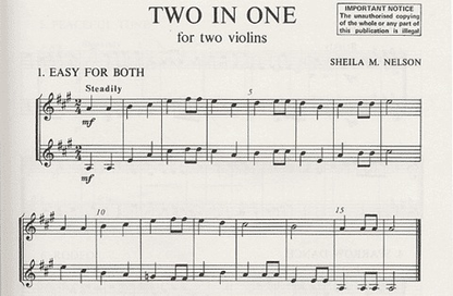 Nelson, S.: Two In One; Violin Duets In The First Finger Pattern (2 violins)