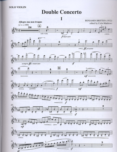 Britten, B.: Double Concerto (Violin, Viola, Piano)