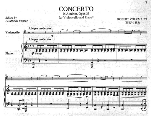 Volkmann, Robert: Concerto in A minor Op.33 (cello & piano)