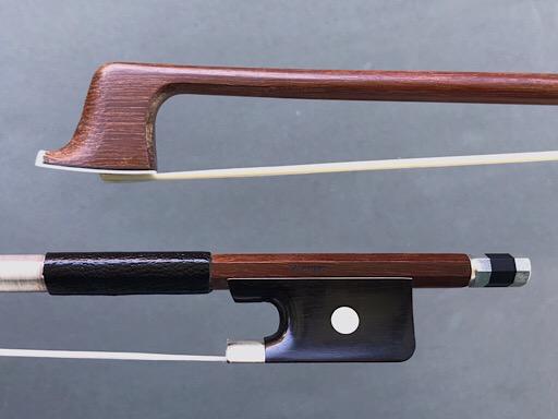 WERNER 4/4 Brazilwood viola bow, nickel full-mounted ebony frog, round stick