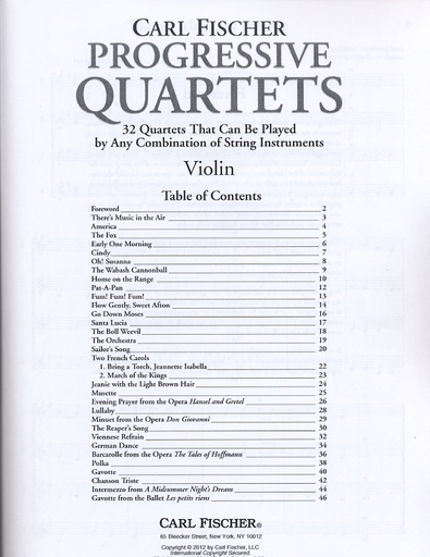 Gazda, Doris: Progressive Quartets (4 violins)