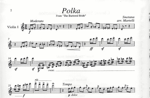 Smetana (Martelli): Polka from the Bartered Bride (string quartet)
