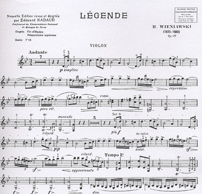 Wieniawski, H.: Legende Op.17 (violin & piano)