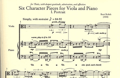 Rohde, Kurt: Six Character Pieces for Viola and Piano