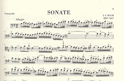 Bach, J.S. (Heinemann, ed.): Three Sonatas for Viola da Gamba and Harpsichord, BWV 1027-1029, urtext (cello & piano)