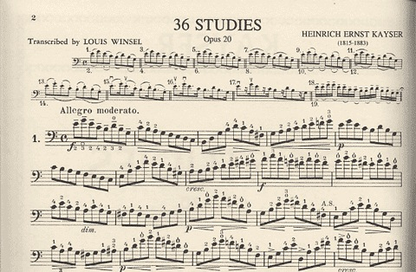 Kayser, H.E.: 36 Studies Op.20 (bass)