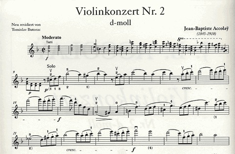 Accolay, J.B.: Violin Concerto No. 2 in d minor (violin & piano)