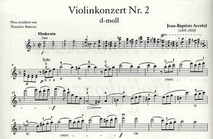 Accolay, J.B.: Violin Concerto No. 2 in d minor (violin & piano)