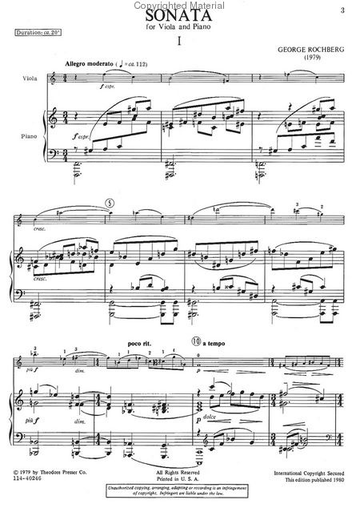 Rochberg: Viola Sonata (viola & piano)