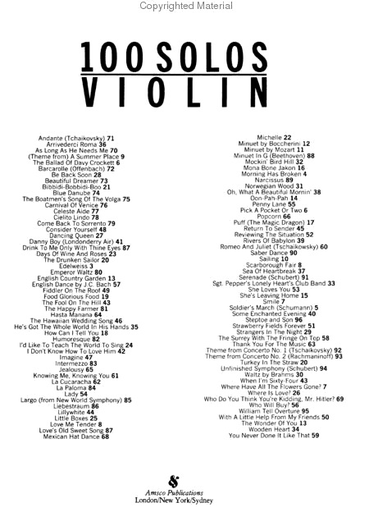Amsco: (Collection) 100 Solos Violin (violin)