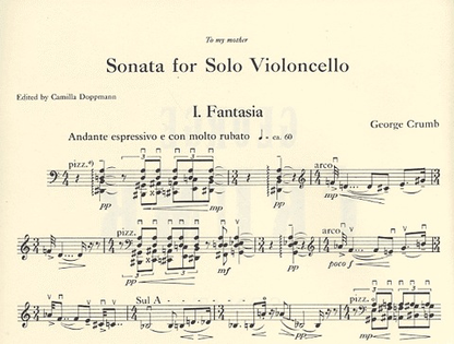 Crumb, G.: Sonata for Solo Violoncello (cello)