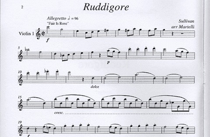 Sullivan (Martelli): Ruddigor (string quartet)