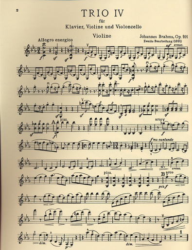 Brahms, Johannes: Piano Trio in c minor Op.101 (violin, cello, piano)
