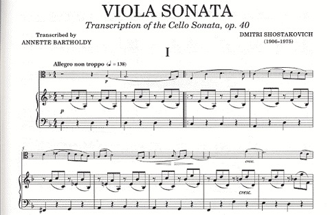 Shostakovich, D.: Sonata Op.40 transcribed from cello (viola & piano)