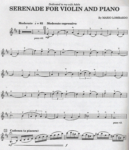 Lombardo, Mario: Serenade for Violin & Piano