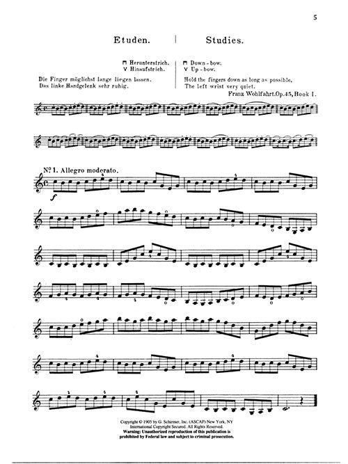 Wohlfahrt, F.: Sixty Etudes Op. 45, Complete - Books 1 & 2 (Violin) Schirmer