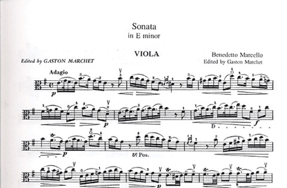 Marcello, Benedetto (Marchet): Sonata in E minor (viola & piano)