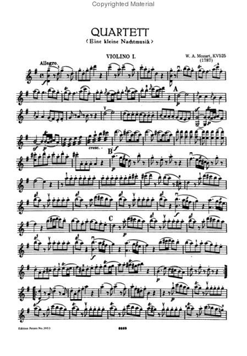 Mozart, W.A.: Eine Kleine Nachtmusik K. 525 (string quartet, set of parts)