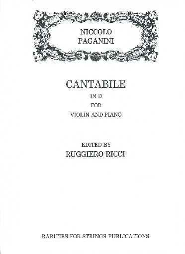 Paganini, Niccolo (Ricci): Cantabile in D (violin & piano)