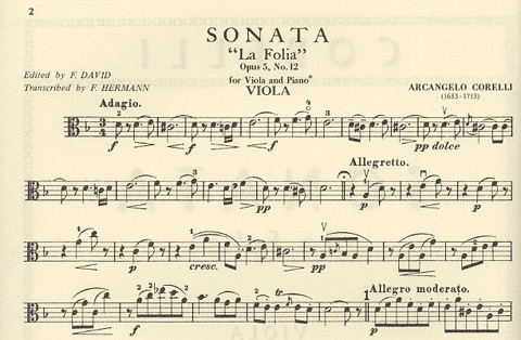 Corelli, Arcangelo: La Folia (viola & piano) IMC