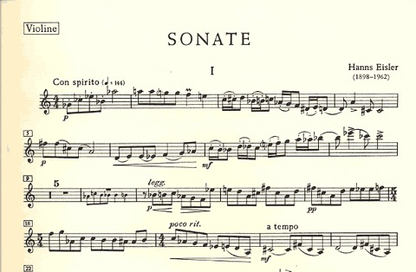 Eisler, Hanns: Sonata-Die Reisesonate (violin & piano)