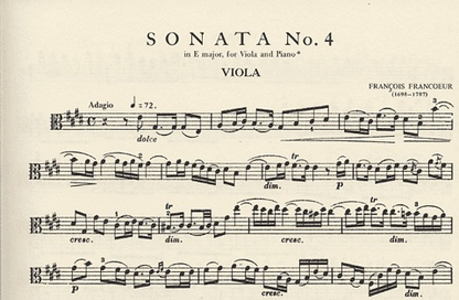 Francoeur, Francois: Sonata No.4 in E major for viola & piano