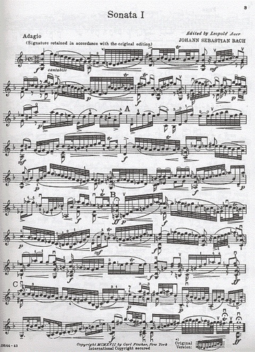 Bach, J.S. (Auer): Six Sonatas for Unaccompanied Violin