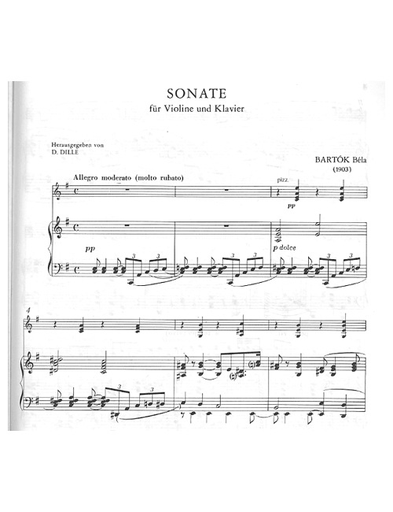 Bartok, Bela (Gertler/Dille): Sonata (violin & piano)