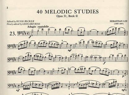 Lee, Sebastian (Rose): 40 Melodic Studies, Op.31 Vol.2 (cello)