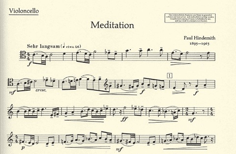 Hindemith, P.: Meditation from Nobilissima Visione (cello and piano)