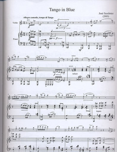 Sebrier, Jose: Tango in Blue-Tango en Azul (violin & piano)