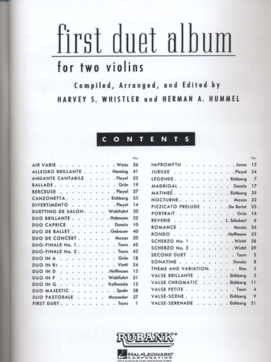 Whistler, Harvey: First Duet Album  (2 violins)