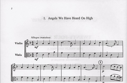 Ryden, William: Twenty-Four Easy Christmas Carols for Violin & Viola