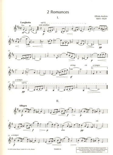 Andree, E. (Kalinowsky, ed.): 2 Romances (violin or viola and piano)