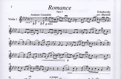 Tchaikovsky, P.I. (Martelli): Romance Op.5 (string quartet)