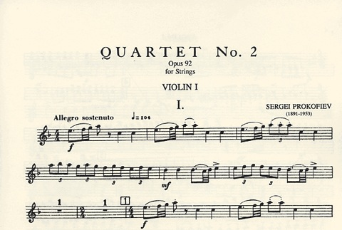 Prokofiev, Sergei: Quartet No.2 in F major, Op.92 (string quartet)