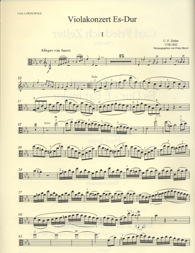Zelter, Carl Friedrich: Viola Concerto in Eb Major (viola & piano)