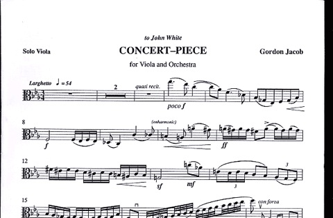 Jacob, Gordon: Concert-Piece for Viola and Orchestra (viola & piano)