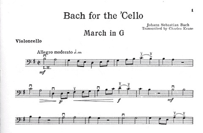 Bach, J.S. (Krane): Bach for the Cello-10 pieces in first position (cello & piano)