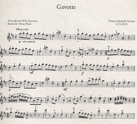 Gossec, F.J.: Gavotte (violin & piano)