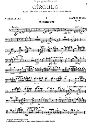 Turina, Joaquin: Circulo, Fantasia Op. 91 (piano, violin, cello)