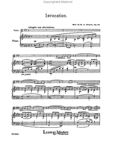 Beach, Amy: Invocation Op. 55 (violin & piano)
